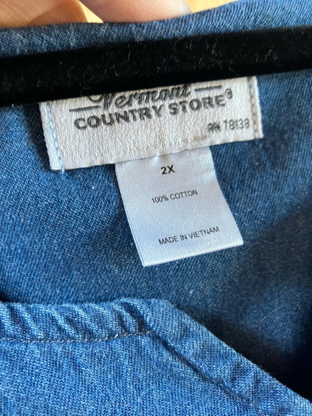 Vermont Country Store (Size 2X) Denim Chambray Midi Tiered Dress Cottagecore - Picture 5 of 5